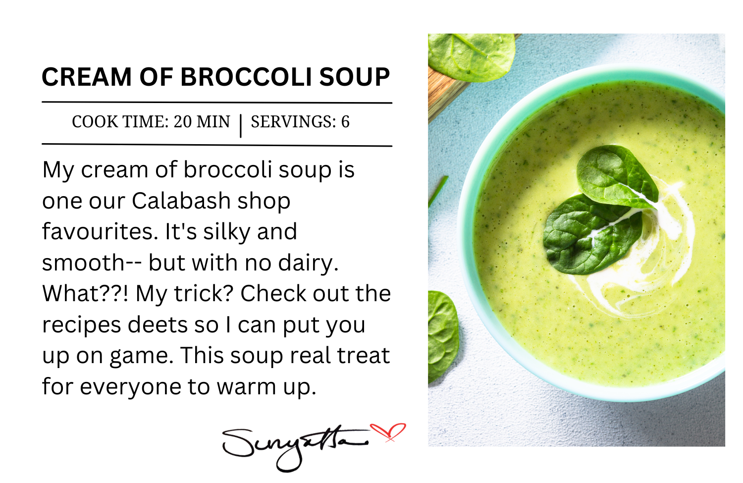 Table Broccoli Tea Cream of Broccoli Soup – Calabash Tea