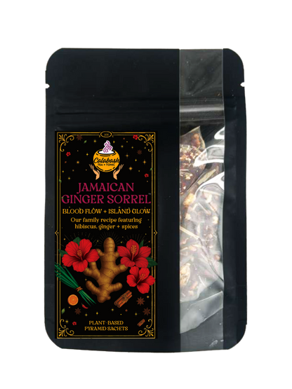 JAMAICAN GINGER SORREL: Balanced energy + flow support – Calabash Tea JAMAICAN GINGER SORREL: Balanced energy + flow support – Calabash Tea